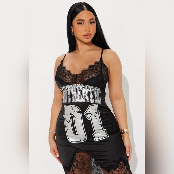 NEW! Fashion Nova Black Lace Dress - Picture 2 of 3